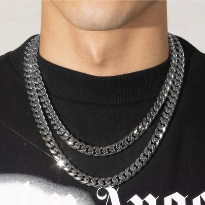 10MM CUBAN CHAIN - WHITE GOLD