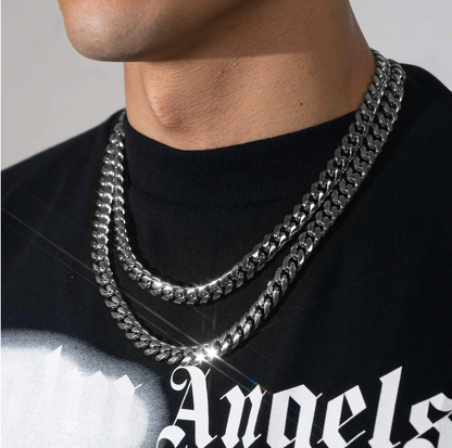 10MM CUBAN CHAIN - WHITE GOLD